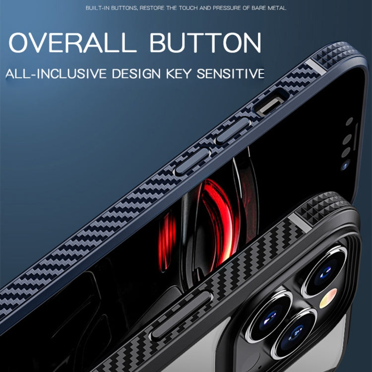 For iPhone 13 Pro Max MG Series Carbon Fiber TPU + Clear PC Four-corner Airbag Shockproof Case (Green) - iPhone 13 Pro Max Cases by PMC TechLife | Online Shopping South Africa | PMC TechLife | Buy Now Pay Later Mobicred