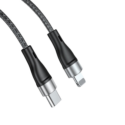 ADC-003 USB-C / Type-C to 8 Pin PD Fast Charging Weave Data Cable for iPhone, iPad, Length:1m(Grey) - Normal Style Cable by PMC Jewellery | Online Shopping South Africa | PMC Jewellery