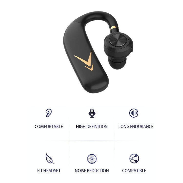 HXSJ J6 TWS Bluetooth 5.0 Single Earhook Noise Cancelling Headphone(Black+Silver) - Bluetooth Earphone by HXSJ | Online Shopping South Africa | PMC Jewellery