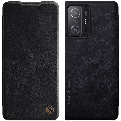 For Xiaomi Mi 11T / 11T Pro NILLKIN QIN Series Crazy Horse Texture Horizontal Flip Phone Leather Case with Card Slot(Black) - Xiaomi Cases by NILLKIN | Online Shopping South Africa | PMC Jewellery