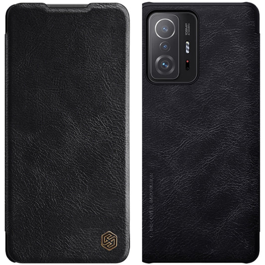 For Xiaomi Mi 11T / 11T Pro NILLKIN QIN Series Crazy Horse Texture Horizontal Flip Phone Leather Case with Card Slot(Black) - Xiaomi Cases by NILLKIN | Online Shopping South Africa | PMC Jewellery