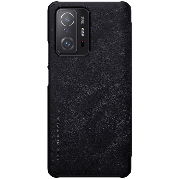 For Xiaomi Mi 11T / 11T Pro NILLKIN QIN Series Crazy Horse Texture Horizontal Flip Phone Leather Case with Card Slot(Black) - Xiaomi Cases by NILLKIN | Online Shopping South Africa | PMC Jewellery