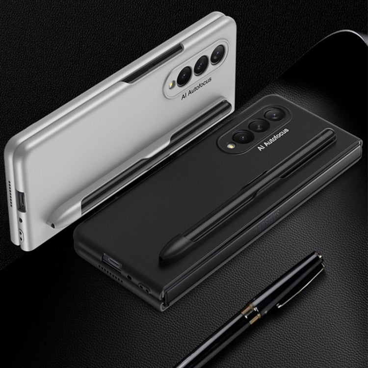 For Samsung Galaxy Z Fold3 5G GKK Ultra-thin Full Coverage Phone Flip Case with Pen Slot(Silver) - Galaxy Phone Cases by GKK | Online Shopping South Africa | PMC TechLife | Buy Now Pay Later Mobicred