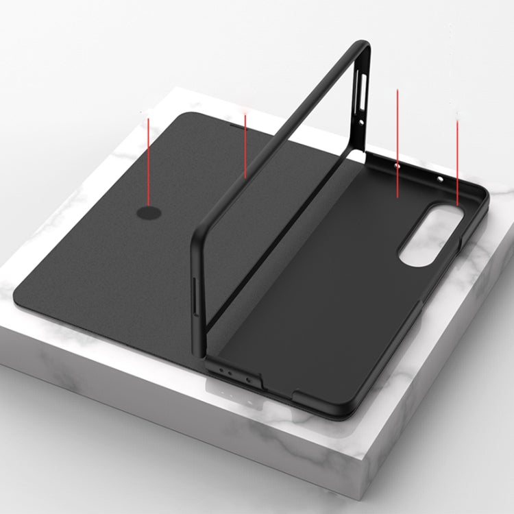 For Samsung Galaxy Z Fold3 5G GKK Ultra-thin Horizontal Flip Leather Phone Case with Pen Slot(Silver) - Galaxy Phone Cases by GKK | Online Shopping South Africa | PMC TechLife | Buy Now Pay Later Mobicred