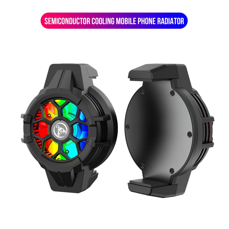 HXSJ P10 Portable Gaming Mobile Phone Radiator Holder with Rainbow Backlight(Black) - Cooling Fan Radiator by HXSJ | Online Shopping South Africa | PMC Jewellery