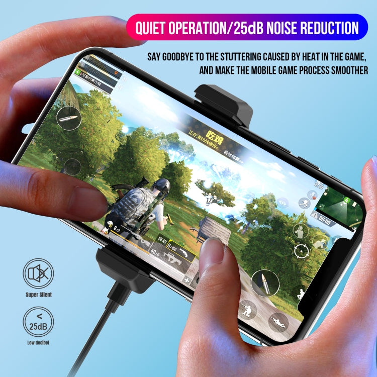 HXSJ P10 Portable Gaming Mobile Phone Radiator Holder with Rainbow Backlight(Black) - Cooling Fan Radiator by HXSJ | Online Shopping South Africa | PMC TechLife | Buy Now Pay Later Mobicred