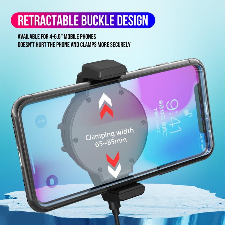 HXSJ P10 Portable Gaming Mobile Phone Radiator Holder with Rainbow Backlight(Black) - Cooling Fan Radiator by HXSJ | Online Shopping South Africa | PMC TechLife | Buy Now Pay Later Mobicred