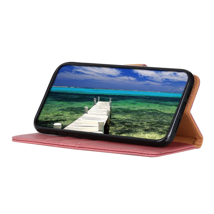 For Motorola Moto E40/E20/E30/Lenovo K14 Plus KHAZNEH Cowhide Texture Horizontal Flip Leather Phone Case(Pink) - Motorola Cases by PMC TechLife | Online Shopping South Africa | PMC TechLife | Buy Now Pay Later Mobicred