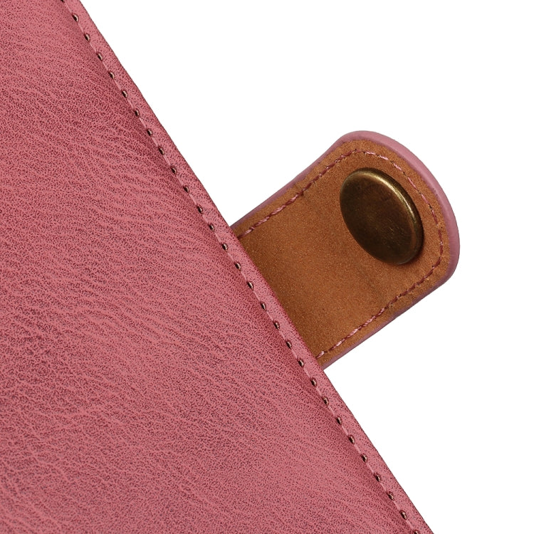 For Motorola Moto E40/E20/E30/Lenovo K14 Plus KHAZNEH Cowhide Texture Horizontal Flip Leather Phone Case(Pink) - Motorola Cases by PMC TechLife | Online Shopping South Africa | PMC TechLife | Buy Now Pay Later Mobicred