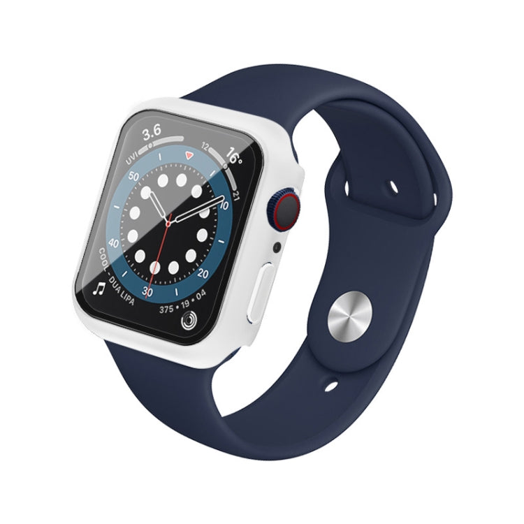 IMAK Shockproof PC Protective Case with Tempered Glass Film For Apple Watch Series 6 & SE & 5 & 4 44mm(White) - Watch Cases by imak | Online Shopping South Africa | PMC TechLife | Buy Now Pay Later Mobicred