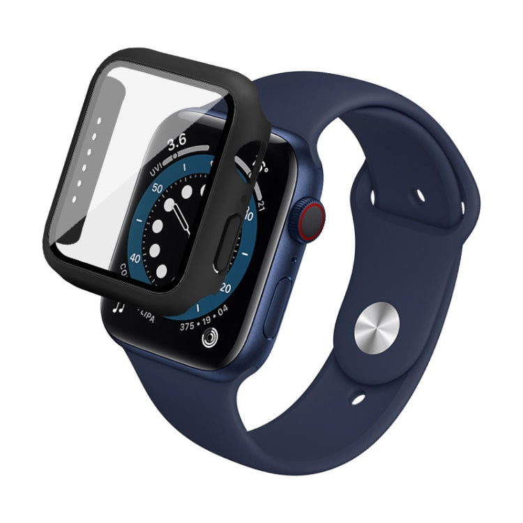 IMAK Shockproof PC Protective Case with Tempered Glass Film For Apple Watch Series 6 & SE & 5 & 4 44mm(Black) - Watch Cases by imak | Online Shopping South Africa | PMC TechLife | Buy Now Pay Later Mobicred