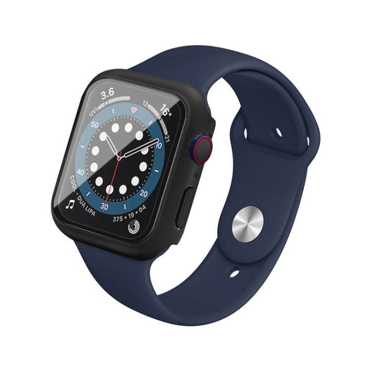 IMAK Shockproof PC Protective Case with Tempered Glass Film For Apple Watch Series 6 & SE & 5 & 4 44mm(Black) - Watch Cases by imak | Online Shopping South Africa | PMC TechLife | Buy Now Pay Later Mobicred