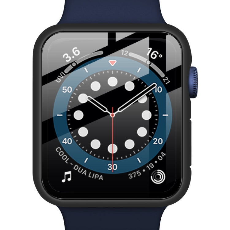 IMAK Shockproof PC Protective Case with Tempered Glass Film For Apple Watch Series 6 & SE & 5 & 4 44mm(Black) - Watch Cases by imak | Online Shopping South Africa | PMC TechLife | Buy Now Pay Later Mobicred