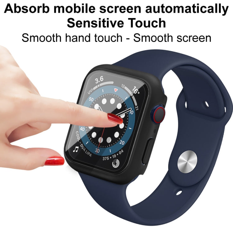 IMAK Shockproof PC Protective Case with Tempered Glass Film For Apple Watch Series 6 & SE & 5 & 4 44mm(Black) - Watch Cases by imak | Online Shopping South Africa | PMC TechLife | Buy Now Pay Later Mobicred