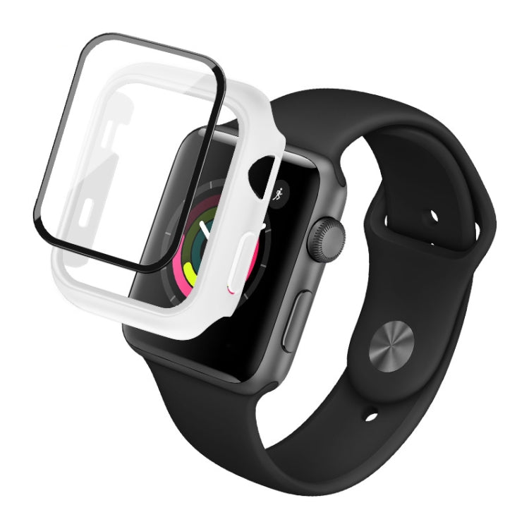 IMAK Shockproof PC Protective Case with Tempered Glass Film For Apple Watch Series 3 & 2 & 1 42mm(White) - Watch Cases by imak | Online Shopping South Africa | PMC TechLife | Buy Now Pay Later Mobicred