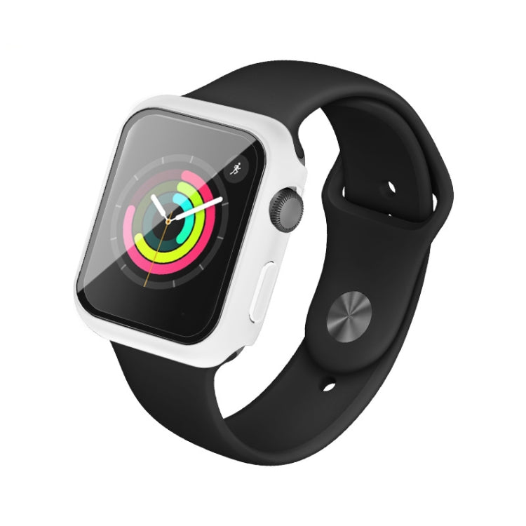 IMAK Shockproof PC Protective Case with Tempered Glass Film For Apple Watch Series 3 & 2 & 1 42mm(White) - Watch Cases by imak | Online Shopping South Africa | PMC TechLife | Buy Now Pay Later Mobicred