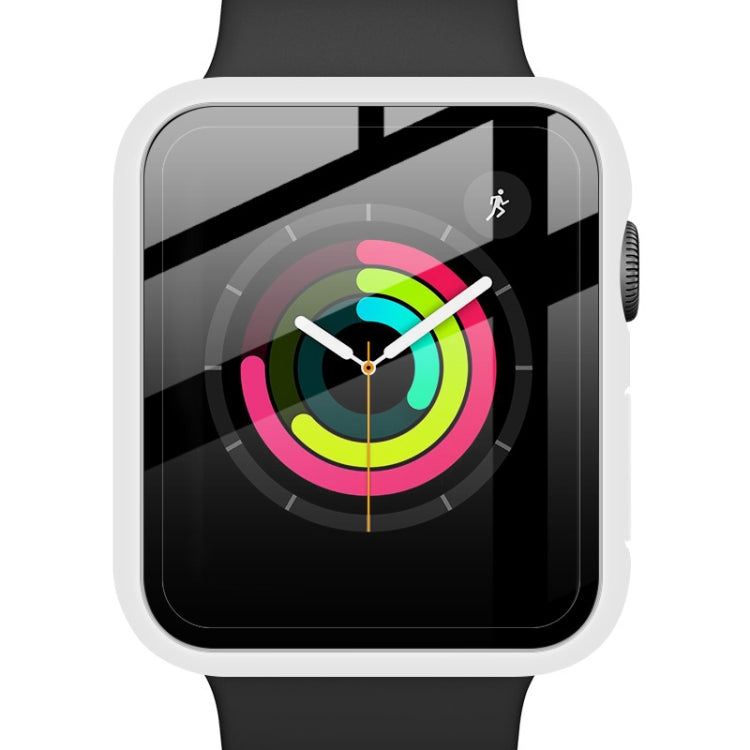 IMAK Shockproof PC Protective Case with Tempered Glass Film For Apple Watch Series 3 & 2 & 1 42mm(White) - Watch Cases by imak | Online Shopping South Africa | PMC TechLife | Buy Now Pay Later Mobicred