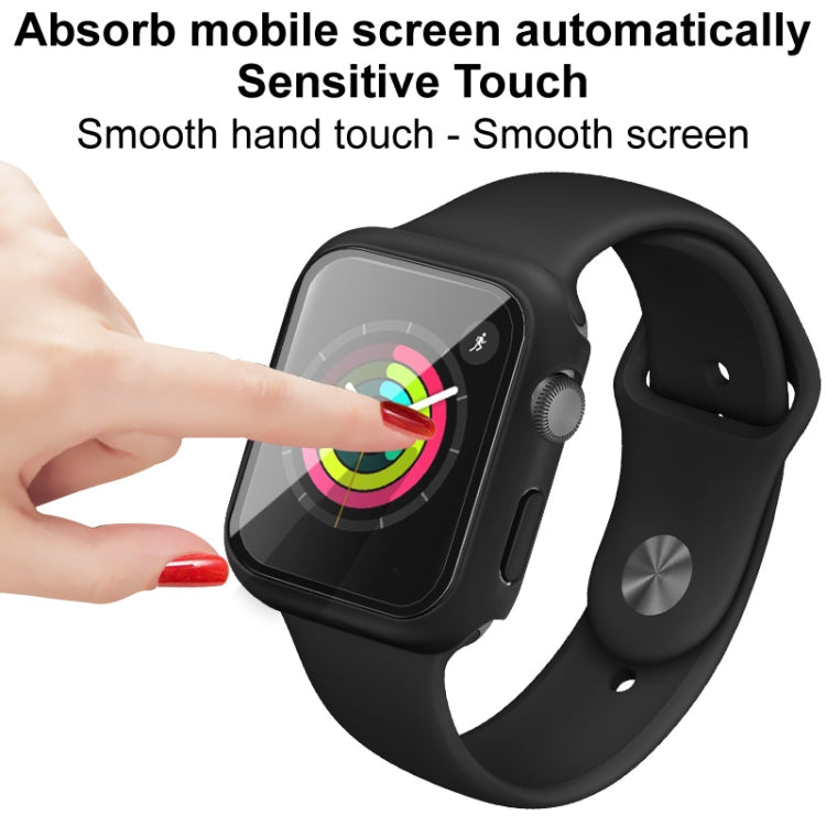 IMAK Shockproof PC Protective Case with Tempered Glass Film For Apple Watch Series 3 & 2 & 1 42mm(Black) - Watch Cases by imak | Online Shopping South Africa | PMC TechLife | Buy Now Pay Later Mobicred