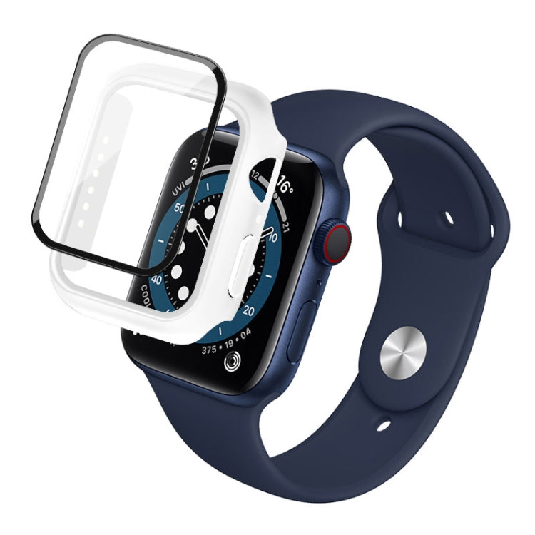 IMAK Shockproof PC Protective Case with Tempered Glass Film For Apple Watch Series 6 & SE & 5 & 4 40mm(White) - Watch Cases by imak | Online Shopping South Africa | PMC TechLife | Buy Now Pay Later Mobicred