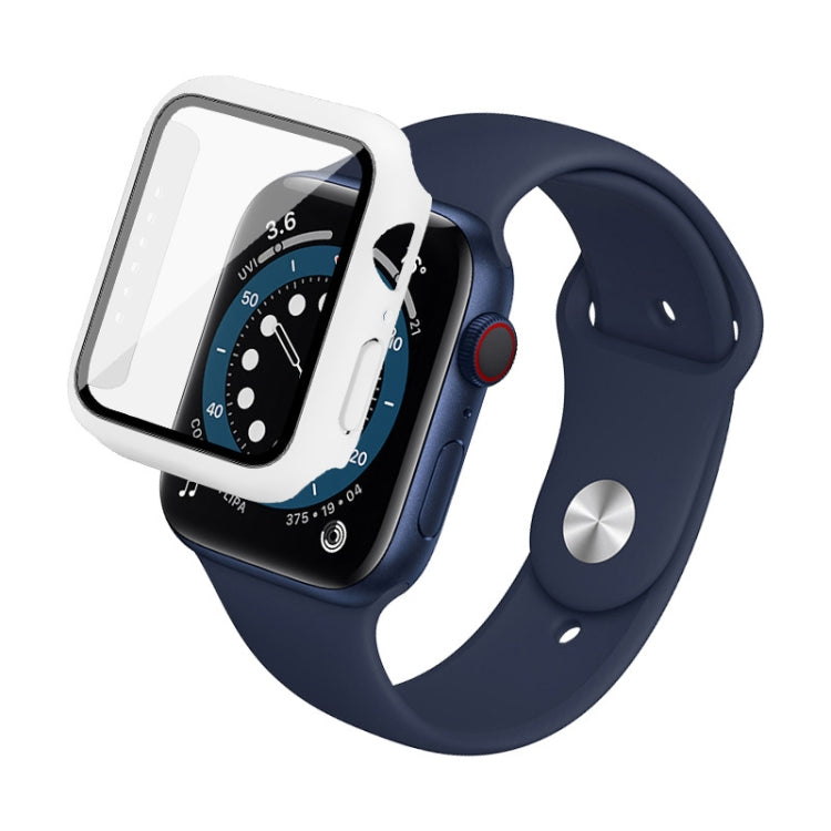 IMAK Shockproof PC Protective Case with Tempered Glass Film For Apple Watch Series 6 & SE & 5 & 4 40mm(White) - Watch Cases by imak | Online Shopping South Africa | PMC TechLife | Buy Now Pay Later Mobicred