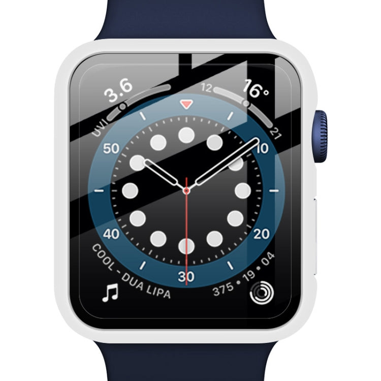 IMAK Shockproof PC Protective Case with Tempered Glass Film For Apple Watch Series 6 & SE & 5 & 4 40mm(White) - Watch Cases by imak | Online Shopping South Africa | PMC TechLife | Buy Now Pay Later Mobicred