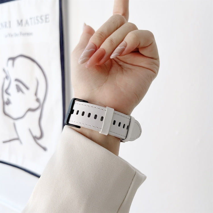 For Samsung Galaxy Watch4 40mm / 44mm Double-sided Leather Strap Watch Band(Grey) - free shipping - PMC TechLife - Order now!