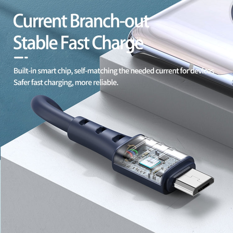 REMAX RC-179m  2.4A Micro USB High Elastic TPE Fast Charging Data Cable, Length: 1m(Blue) - Micro USB Cable by REMAX | Online Shopping South Africa | PMC TechLife | Buy Now Pay Later Mobicred