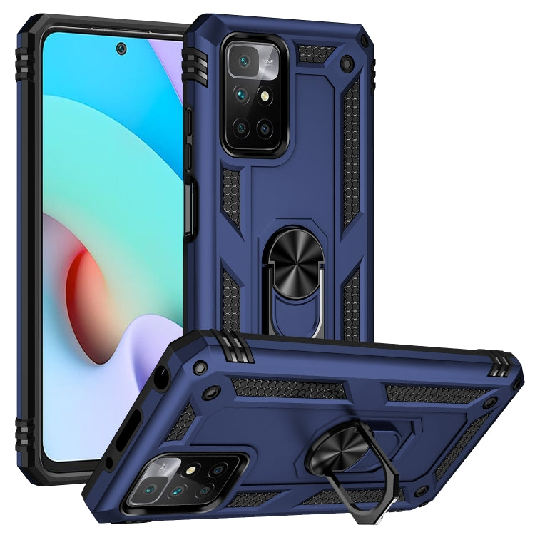 For Xiaomi Redmi 10 Shockproof TPU + PC Phone Case with 360 Degree Rotating Holder(Blue) - Xiaomi Cases by PMC Jewellery | Online Shopping South Africa | PMC Jewellery