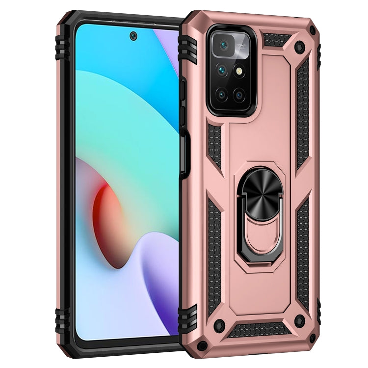 For Xiaomi Redmi 10 Shockproof TPU + PC Phone Case with 360 Degree Rotating Holder(Rose Gold) - Xiaomi Cases by PMC Jewellery | Online Shopping South Africa | PMC Jewellery