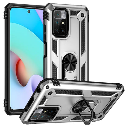 For Xiaomi Redmi 10 Shockproof TPU + PC Phone Case with 360 Degree Rotating Holder(Silver) - Xiaomi Cases by PMC Jewellery | Online Shopping South Africa | PMC Jewellery