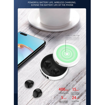 X6WS Mini Noise Reduction Digital Display TWS Wireless Bluetooth Earphone(White) - TWS Earphone by PMC Jewellery | Online Shopping South Africa | PMC Jewellery