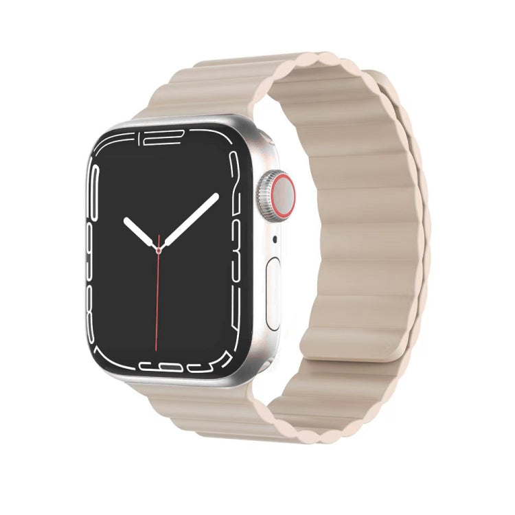Mutural Liquid Silicone Magnetic Strap Watch Band For Apple Watch Series 9&8&7 41mm / SE 3&SE 2&6&SE&5&4 40mm / 3&2&1 38mm(Starlight) - free shipping - PMC TechLife - Order now!