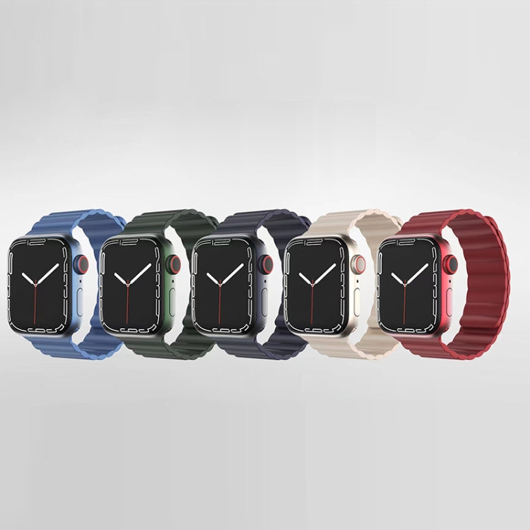 Mutural Liquid Silicone Magnetic Strap Watch Band For Apple Watch Series 9&8&7 41mm / SE 3&SE 2&6&SE&5&4 40mm / 3&2&1 38mm(Starlight) - free shipping - PMC TechLife - Order now!