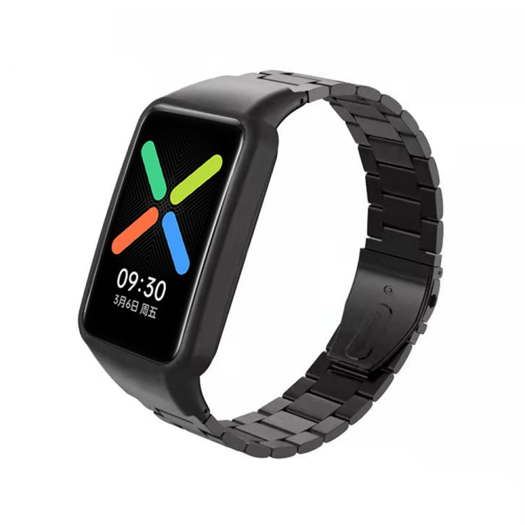 For OPPO Watch Free NFC Stainless Steel Three-bead Watch Band(Black) - free shipping - PMC TechLife - Order now!