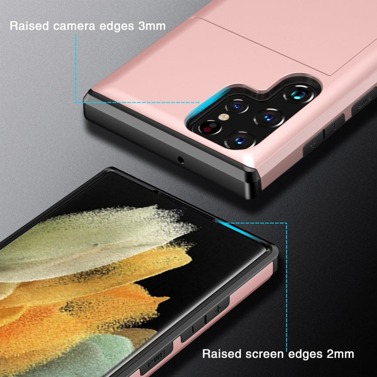 For Samsung Galaxy S22 Ultra 5G Shockproof Armor Phone Case with Card Slot(Black) - free shipping - PMC TechLife - Order now!