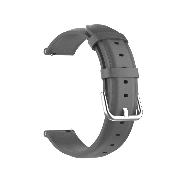 For Huawei Watch GT 3 46mm/GT Runner 22mm Round Tail Leather Watch Band(Grey) - Watch Bands by PMC TechLife | Online Shopping South Africa | PMC TechLife | Buy Now Pay Later Mobicred