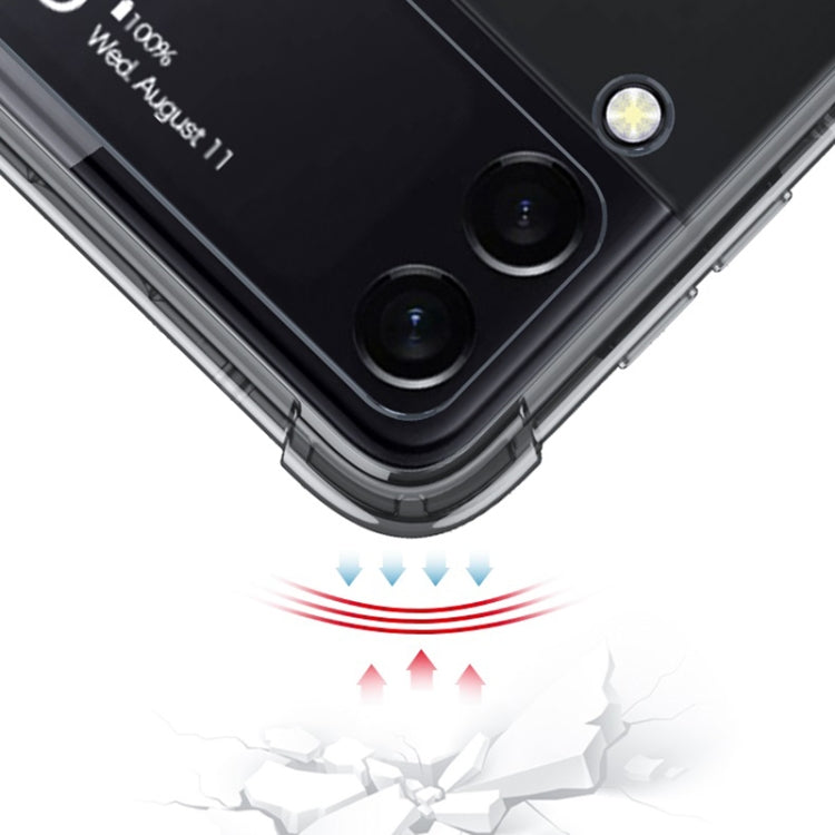 For Samsung Galaxy Z Flip3 5G GKK Shockproof Airbag Phone Case with Ring Holder(Transparent Black) - Galaxy Phone Cases by GKK | Online Shopping South Africa | PMC TechLife | Buy Now Pay Later Mobicred