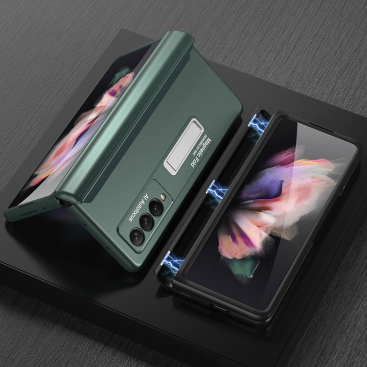 For Samsung Galaxy Z Fold3 5G GKK Magnetic Full Coverage Phone Flip Case with Holder(Dark Green) - free shipping - PMC TechLife - Order now!
