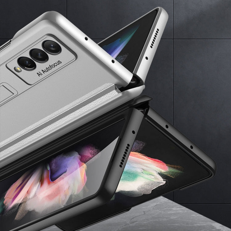 For Samsung Galaxy Z Fold3 5G GKK Magnetic Full Coverage Phone Flip Case with Holder(Gold) - Galaxy Phone Cases by GKK | Online Shopping South Africa | PMC TechLife | Buy Now Pay Later Mobicred