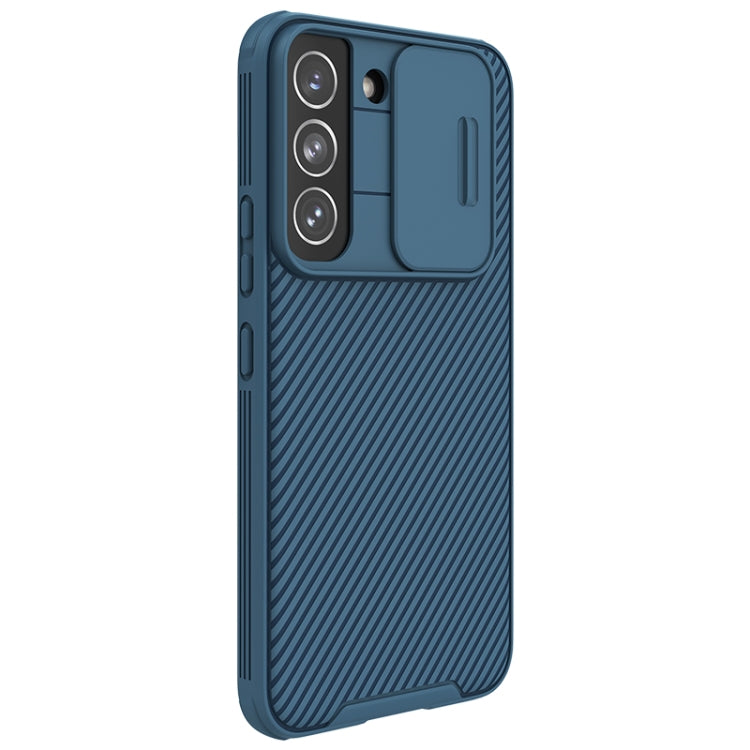 For Samsung Galaxy S22 5G NILLKIN Black Mirror Pro Series Camshield Phone Case(Blue) - Galaxy S22 5G Cases by NILLKIN | Online Shopping South Africa | PMC Jewellery