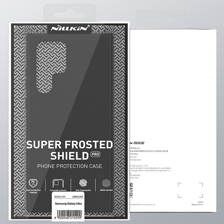 For Samsung Galaxy S22 Ultra 5G NILLKIN Super Frosted Shield Pro PC + TPU Phone Case(Black) - Galaxy S22 Ultra 5G Cases by NILLKIN | Online Shopping South Africa | PMC TechLife | Buy Now Pay Later Mobicred
