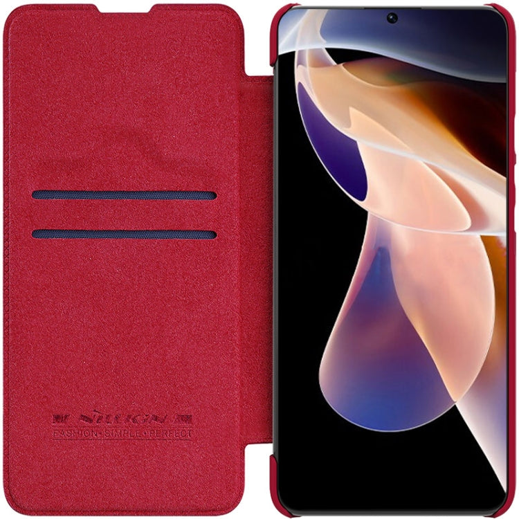 For Xiaomi Redmi Note 11 Pro China / 11 Pro+ Global / Mi 11i / 11i  5G NILLKIN QIN Series Crazy Horse Texture Leather Case(Red) - Redmi Note 11 Pro Case by NILLKIN | Online Shopping South Africa | PMC Jewellery