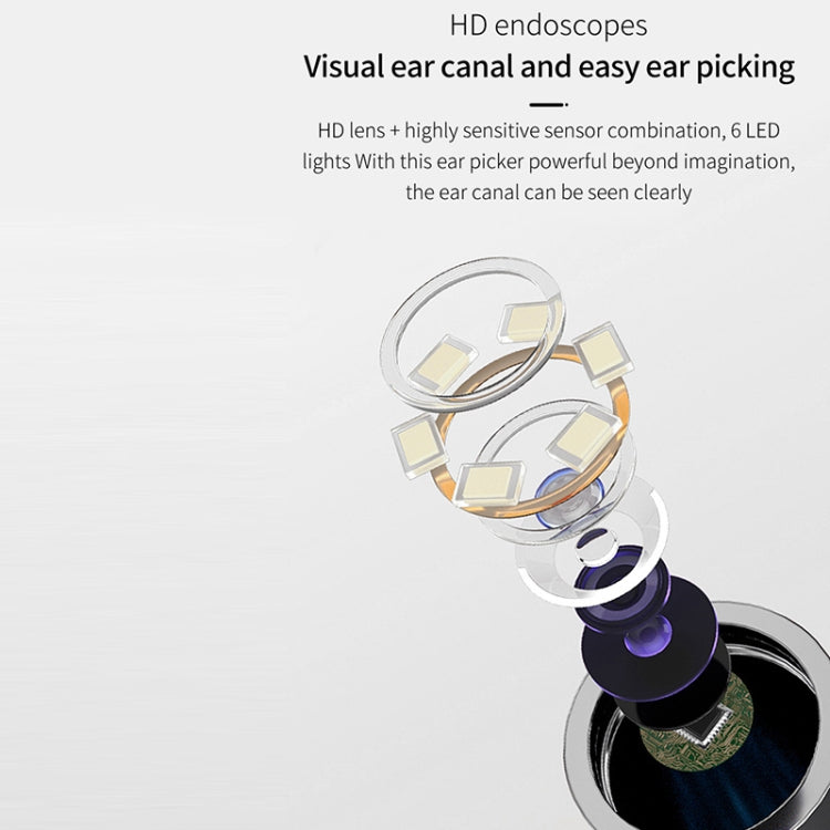T6 Portable Wireless Smart Visual Earpick Earwax Removal Tool(White) - Ear Care Tools by PMC TechLife | Online Shopping South Africa | PMC TechLife