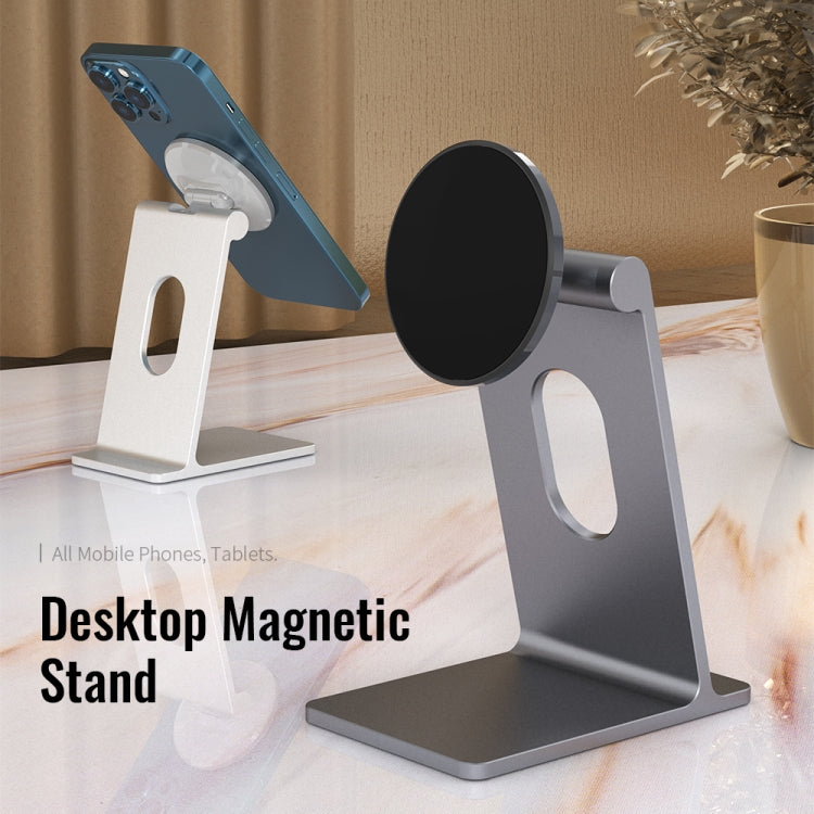 R-JUST SJ18 Square Desktop Magnetic Holder(Grey) - Desktop Holder by R-JUST | Online Shopping South Africa | PMC TechLife | Buy Now Pay Later Mobicred
