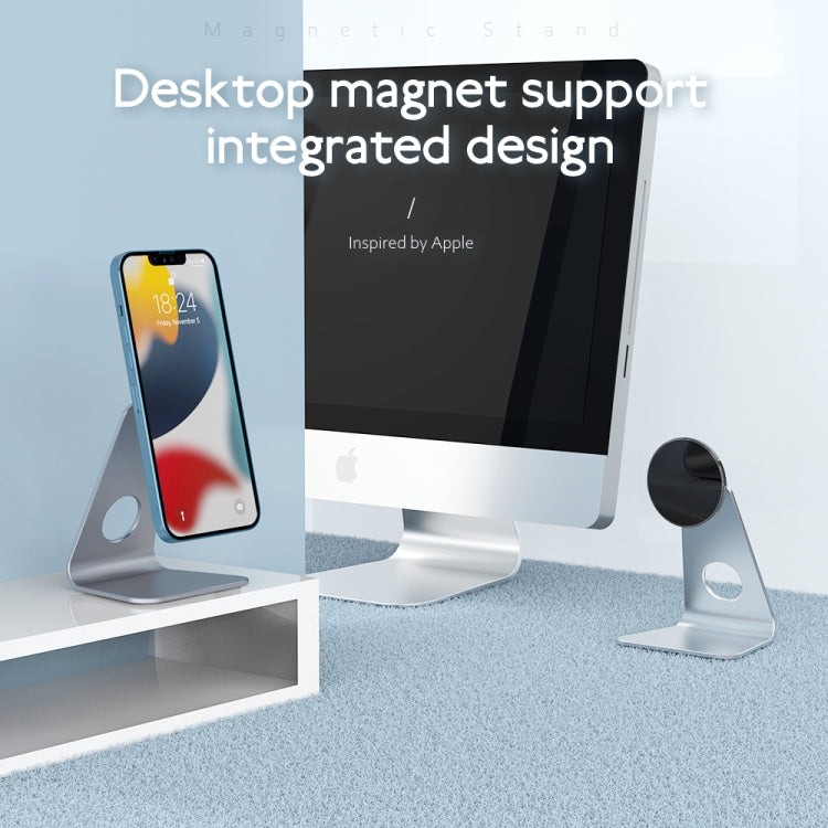R-JUST SJ19 Round Desktop Magnetic Holder(Silver) - free shipping - PMC TechLife - Order now!