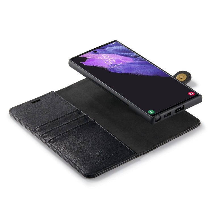 For Samsung Galaxy S22 Ultra 5G DG.MING Crazy Horse Texture Detachable Magnetic Leather Phone Case(Black) - Galaxy S22 Ultra 5G Cases by DG.MING | Online Shopping South Africa | PMC TechLife | Buy Now Pay Later Mobicred