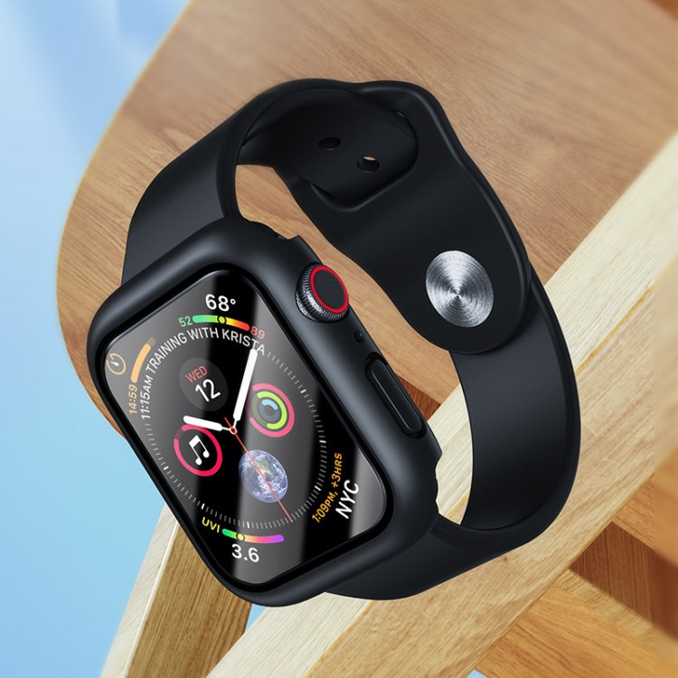 ROCK 2 in 1 PC Frame + Tempered Glass Protector Case For Apple Watch Series 9 / 8 / 7 45mm(Black) - Watch Cases by ROCK | Online Shopping South Africa | PMC TechLife | Buy Now Pay Later Mobicred