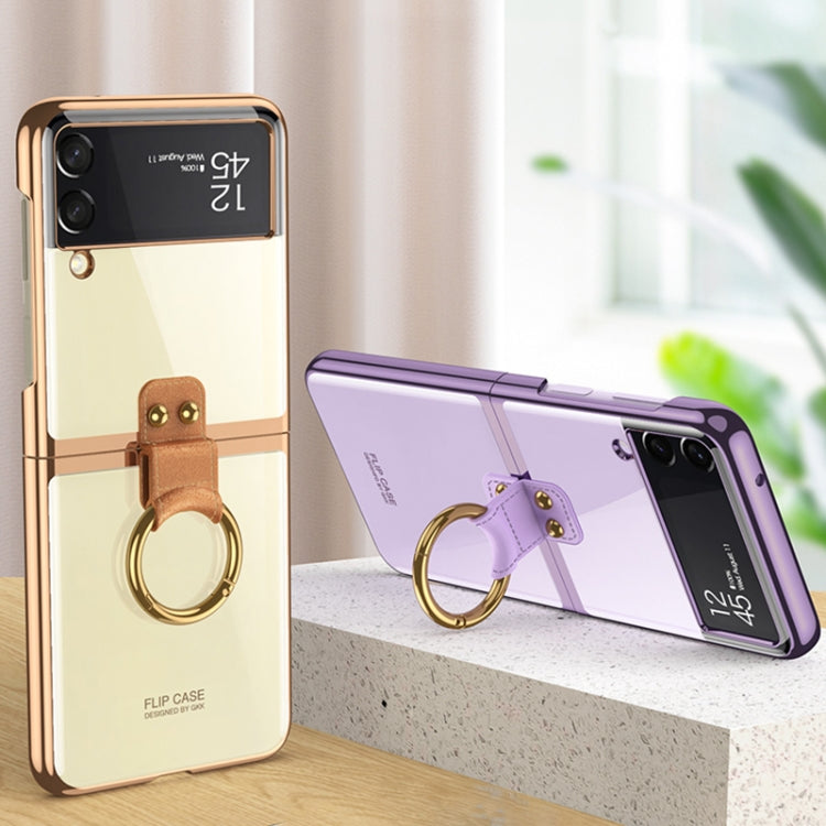 For Samsung Galaxy Z Flip3 5G GKK Phantom Electroplating Phone Case with Ring(Black) - Galaxy Phone Cases by GKK | Online Shopping South Africa | PMC TechLife | Buy Now Pay Later Mobicred