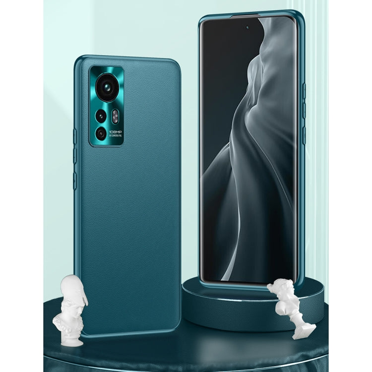 For Xiaomi Mi 12 Ultra 5G Plain Skin Leather Phone Case(Cyan) - Xiaomi Cases by GKK | Online Shopping South Africa | PMC Jewellery