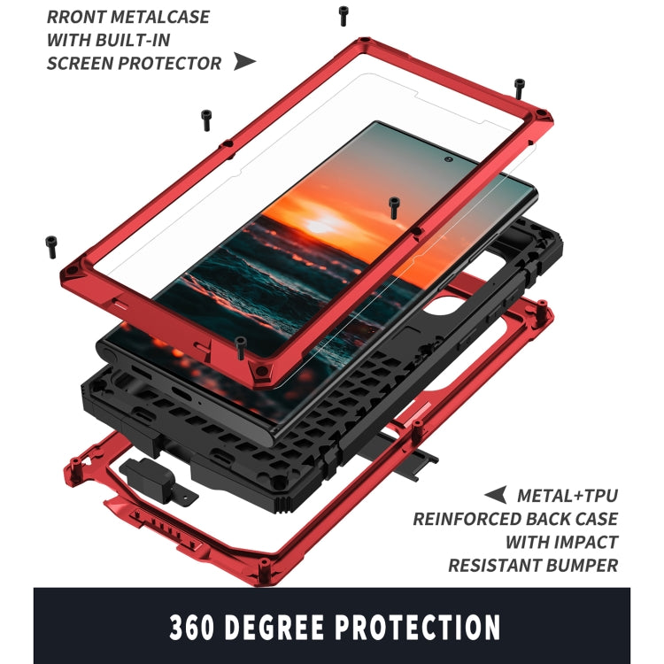 For Samsung Galaxy S22 Ultra 5G R-JUST Metal + Silicone Holder Phone Case(Red) - free shipping - PMC TechLife - Order now!